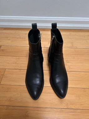 Black Pointed Toe Ankle Boots - Classic Chelsea Style